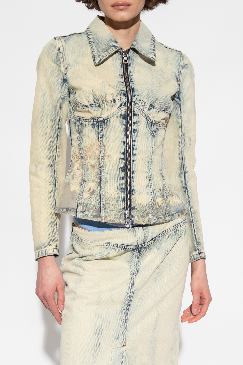 MILLY' denim jacket Diesel - Light blue 'DE - Fila logo